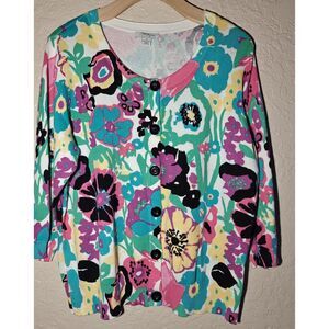FLORAL CARDIGAN MERCER STREET‎ STUDIO Buttons Cottage core
